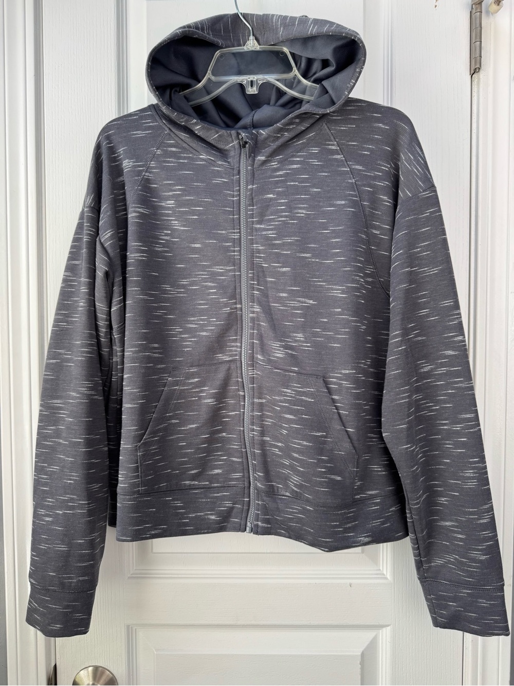 Xersion Women's Charcoal Space-Dye Full-Zip Hoodie